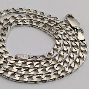 KC 4.1mm Solid Sterling Silver 18" Curb Link Chain
